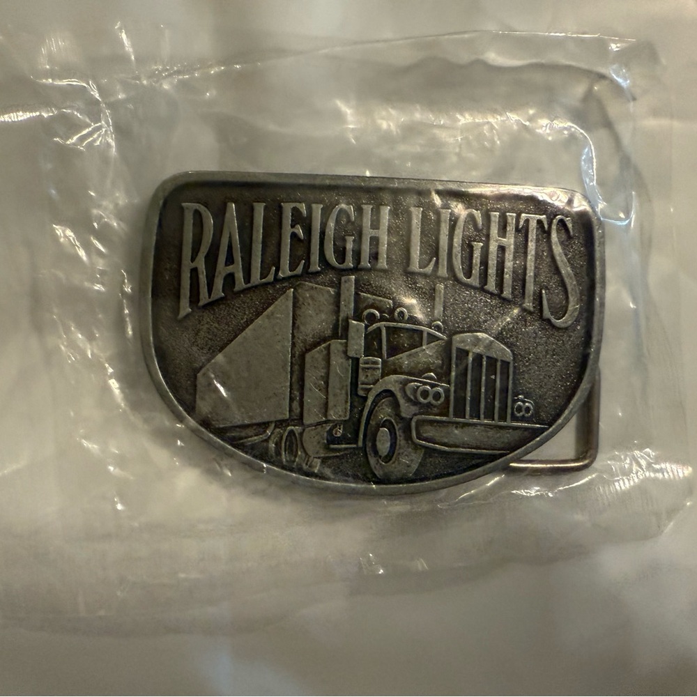 Trucker Raleigh Lights Belt Buckle Fits 1.75" Belt New In Package